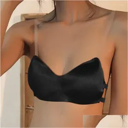 Yoga Outfit esplosivo regolabile cinturino incrociato sul retro reggiseno senza ferretto tinta unita Er linea del torace circonferenza della biancheria intima delle donne 2024 Summer Drop Del Otbzr