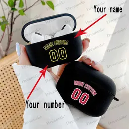 Cell Phone Cases Custom Basketball Number Name Case for Apple Airpods 1 2 3 Pro 2 Earphone Box Silicone Protective AirPods Pro Case