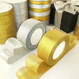 22 meter roll gold silver glitter ribbon wedding decoration DIY organic onion ribbon bow Christmas gift 240124