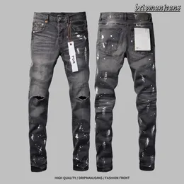 designer jeans purple jeans men's jeans trendy distressed gray ripped holes splashed ink men's pants stretch slim fit men's stacked jeans purple brand jeans