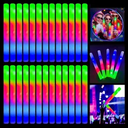 10/15/30Pcs LED light emitting stick White light emitting foam stick with 3 modes of color flash cheering tube used for wedding party supplies 240124
