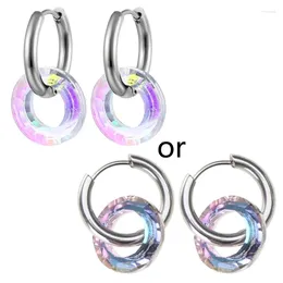 Boucles d'oreilles pendantes, cerceau rond coloré Transparent, ajoute un point culminant à la tenue pour les créatifs