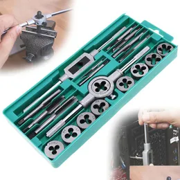 Professional Hand Tool Sets Tools 20/40Pcs High Quality Tap And Die Set Metric Thread Dies Adjustable Diy Kit Wrench Drop Delivery Aut Otagi