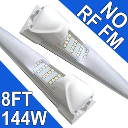 8 Fuß LED-Ladenleuchte Garage 144 W 6500 K 144000 LM weißes Licht, T8 8 Fuß LED-Röhrenleuchten Lager Werkstatt Keller, verbindbare LED-Ladenbeleuchtung usastock