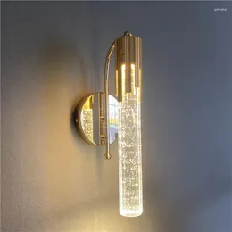 Lámpara de pared moderna y sencilla, luz Led de cristal para pasillo, dormitorio, mesita de noche, sala de estar, TV, decoración de fondo