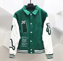 Hombres bordado unisex moda de gran tamaño Hip Hop Varsity chaqueta de béisbol manga de cuero Hola calle suelta ajuste Letterman abrigo ropa exterior Uz6z