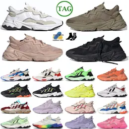 Ozweego Cloud White Cargo Ash Pearl Black Grey Knit Frozen Yellow Trace Bliss Pale Nude Wonder Aluminum Chalk Pearl Valentines Day Street Fighter Ryu Solar Green Shoe