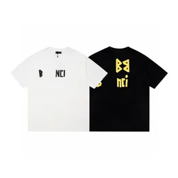 Famoso designer a maniche corte 23SS nuova T-shirt a maniche corte con logo bianco in rilievo con inchiostro semplice e facile da abbinare, tendenza comoda e traspirante