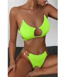 Costume da bagno donna push-up brasiliano con spalline trasparenti a coste costume da bagno da spiaggia 2021 costume da bagno estivo da spiaggia costumi da bagno Biquinis6187180