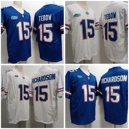 Florida Gators 15 Anthony Richardson College Football Jersey 15 Tim Tebow Azul Branco Mens Jerseys