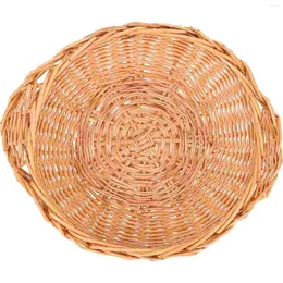 Dinnerware Sets Woven Fruit Basket Practical Wicker Storage Round Baskets For Gifts Empty Fruits Decorative Tray