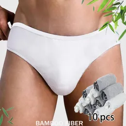 Unterhosen 10 Packungen Atmungsaktive Herren Baumwolle Einwegunterwäsche Sexy Höschen Tragbare Slips für Reisen Fitness El Spa Aufenthalte