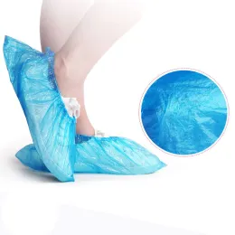 Disposable Cleanroom Visit Plastic Elastic Blue Color Shoe Covers Dust proof And Anti skid Waterproof Indoors Kitchen Supplies ZZ