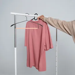 Hangers 5 Pcs Iron Beech Clothes Hanger Suits Multifunction Closet Wooden Garment Wardrobe Organizer Pants