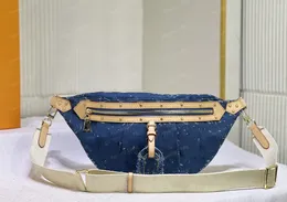 Herren-Jeans-Bauchtasche, Designer-Tasche, Unisex, braune Blumen-Gürteltasche, hohe Taille, neue Bauchtasche, breiter Riemen, Outdoor, lässig, Gürteltasche, modische Umhängetaschen, Geldbörsen, Brusttasche M46784