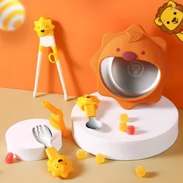 Schalen Cartoon Nette Baby Silikon Schüssel Abnehmbare Innere Blase Kinder Hilfs Anti-fallen Geschirr Set Gadgets