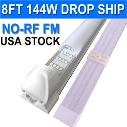 8 Foot Milky Cover LED Tube Lights,DROP SHIP Garage 240cm LED Shop Lamp,8FT Integrated Tubes ,Bulbs Pure White 6500k Barbershop Hospitals 8FT Grarages Lights usastock