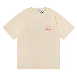 Rh Designers Mens Rhude Haft T-koszule na letnie męskie wierzchołki literowe polo koszulę damskie puchy ubrania krótkie rękawy duże wielkość spośród 100% bawełniane koszulki rozmiar s-xl 35