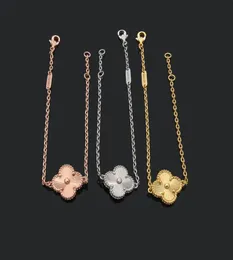Роскошный дизайнерский браслет-цепочка с одним цветком, четырехлистный клевер, браслеты Cleef, женские модные браслеты из золота 18 карат, Jewelry9236422