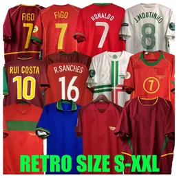 Ronaldo Retro Soccer Jerseys 1998 1999 2012 2012 2002 2004 2006 Rui Costa Figo Nani Pepe Classic Football قمصان Camisetas de Futbol Portugal Vintage 8888