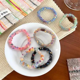 Hair Accessories Colorful Dotted Rope For Women Girls Autumn Winter Sweet Wool Knitting Elastic Band Ponytail Holder Headwear