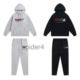 Designerkleidung Herren Sweatshirts Hoodie Trapstar Rot Schwarz Handtuch Stickerei Modemarke Lose Lässige Plüsch Kapuzenpullover Hosen Set für Männer Trainingsanzüge K ZOB6