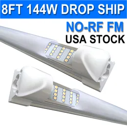 8 Foot Milky Cover LED Tube Lights,NO RF RM Garage 240cm LED Shop Lamp,8FT Integrated Tubes ,Bulbs Pure White 6500k Barbershop Hospitals 8FT LED Grarages Lights usastock