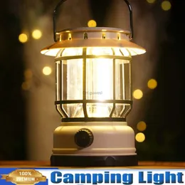 Lanterne de camping lampe de poche LED portable pour lanterne de camping intérieure et extérieurelégère étanche rechargeable COB alimentation de secours YQ240124