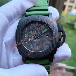 Orologi da uomo di alta qualità KING Factory 47MM King PM 00961 Movimento automatico Data che divide cinturino in caucciù verde Orologio da polso da uomo con scatola originale