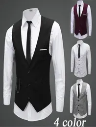 Gilet da sposo grigio nero con catena Gilet da sposo slim fit Gilet da uomo Prom Gilet da sposa Fress 4140384