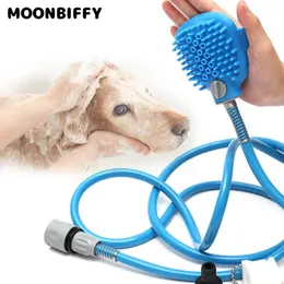 Cabeças para animais de estimação chuveiro pulverizador limpador cão luva de banho massagem escova de banho portátil lavar cabelo pia mangueira escova filhote de cachorro limpeza suprimentos