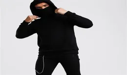 Ninja Hoodies Männer Maske Baumwolle Übergroße Hoodies Sport solide Langarm Winter Mit Kapuze Sweatshirts Männer Kleidung Spot ganze LJ25979899