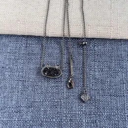 Pendants Necklaces Kendrascott Necklace Pendant Jewelry Kendras Scotts Necklace Elisa Fashion Geometric Oval Small Black Cat Ears Cool Black Crystal 997