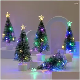 Christmas Decorations 2024 Luminous Mini Trees Beautif Small Artificial Xmas Desk Home Drop Delivery Garden Festive Party Supplies Otwfb