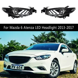 Car Styling DRL Luce di marcia diurna Streamer Indicatore di direzione Accessorio di illuminazione per Mazda 6 Atenza Faro a LED 13-17 Testa della lampada