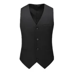 Tamanho grande 6xl masculino único breasted terno formal colete preto verde cor pura bola de casamento negócios vestido de festa social colete 240119