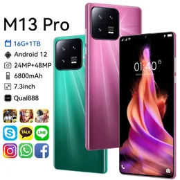 M13 Pro新しいクロスボーダーEコマーススマートフォン5G Android大画面6.8インチ1.8g工場在庫在庫販売