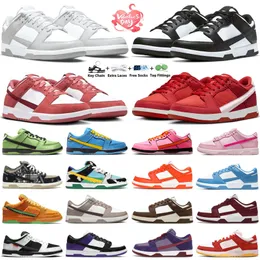 Dia dos Namorados Sapatos Casuais Homens Mulheres Tênis Panda Branco Preto Cinza Nevoeiro Triplo Rosa Difuso Taupe Bordeaux Marrom Plataforma Sapato Mens Treinadores Esporte Sneaker GAI