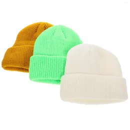 Boinas Gorro decorativo Gorro de punto de invierno Gorro de color Cálido Gorro unisex de uso múltiple Hombres