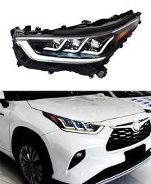 Toyota Highlander LED için Kafa Işığı Gündüz Koşu Far 2021-2022 Dönüş sinyali çift ışınlı lamba araba lens