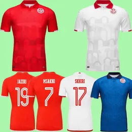 2024 Tunus Milli Takımı Erkek Futbol Formaları Msakni Hannibal Maaloul Sliti Khenissi Ev Kırmızı Away 3. 24 25 Futbol Gömlek Üniformaları