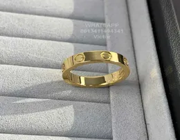 Band Rings 18K 36mm love ring V gold material will never fade narrow ring without diamonds luxury brand official reproductions Wi7336469