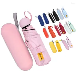Umbrellas Mini Travel Sun & Rain Umbrella Lightweight Windproof Portable Compact Parasol With UV Protection