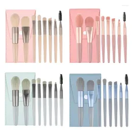 Make-up-Pinsel, 8 Stück/Set, weiches Haar, Mini-Pinsel-Set, tragbar, Lidschatten, Puder, Rouge, voller Beauty-Tools