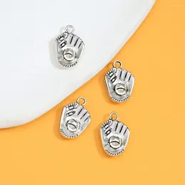 Charms 10pcs/Lots 15x21mm Antique Sports Softball Baseball Gloves Pendants For DIY Keychain Jewelry Making Supplies Accessories