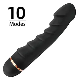 Vibratori 10 modalità vibratore morbido vibratore in silicone pene realistico forte motore punto G stimolatore clitorideo masturbatore femminile giocattoli adulti del sesso