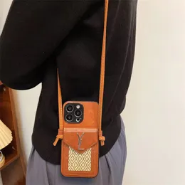 Damen Iphone Hülle Crossbody Phonecase Designer Handyhüllen Luxus Y Leder Handytaschen Mode Handtasche Hülle 2 Farben mit Riemen