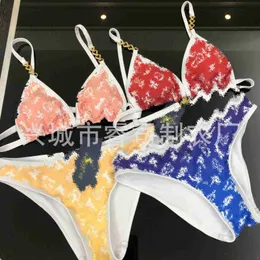 Traje de baño para mujer Cadena de diseñador Bikini multicolor Atar traje de baño Estilo de playa Hermanas Marca de moda Bikini grande JH4D