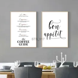 Paintings French Kitchen Art Decor Bon Appetite Posters and Prints Minimalism Coffee Guide Wall Pictures Canvas Painting for Dining Room