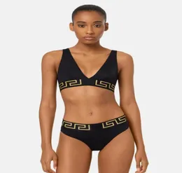 RealFine 5A Swimwear vs Twopiece Greca Border Bikini Baddräkter Lyxdesigner för kvinnor Storlek SXL Gå till Beskrivning Look Picture3088171